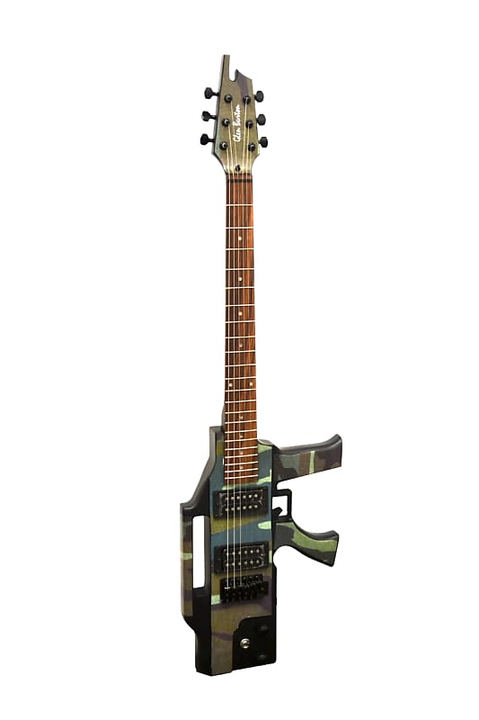 Glen Burton GE47-CAM Basswood Body Maple Neck AK47 Machine Gun 6-String  Electric Guitar w/Bag, Strap, Picks & Wrench