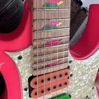 Ibanez Jem 777 Shocking Pink Prototype made for Steve Vai by Mike Lipe of LACS, First pearl pickguard Prototype Jem 1987/88 w/ letter image 11