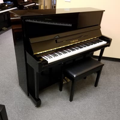 Yamaha B3 Upright Piano in Polished Ebony with Brass Fittings