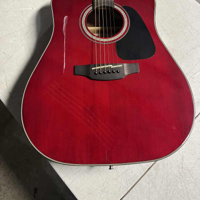 Takamine G Series GD30CE Dreadnought Cutaway Acoustic-Electric Guitar, crack on the top - wine red image 2