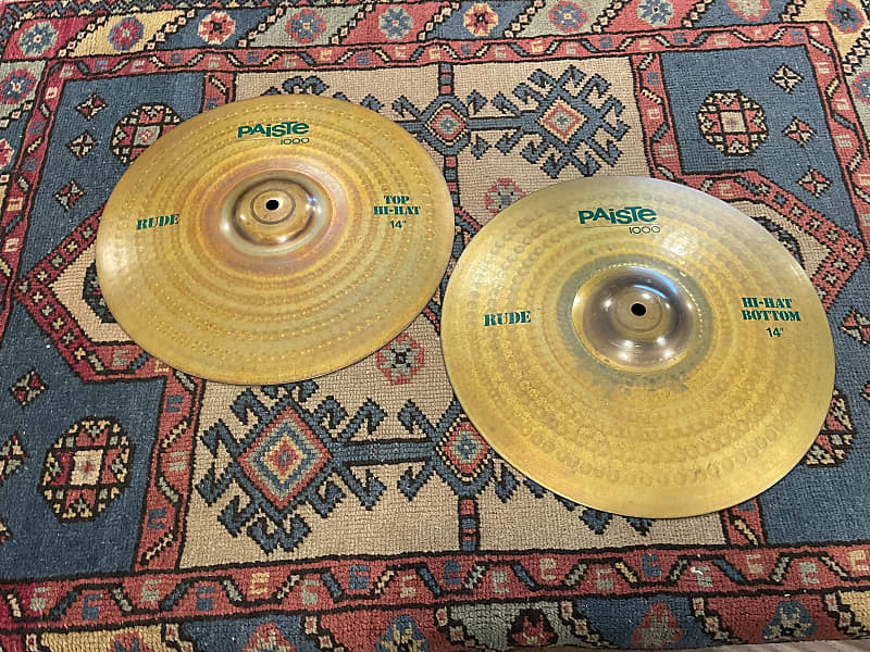 14" Paiste 1000 Rude HiHat Cymbal Pair 804g/1090g Reverb