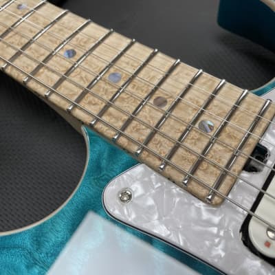 Ted Stevenson  Standard Dinky - Barbados Blue Quilted Maple image 8