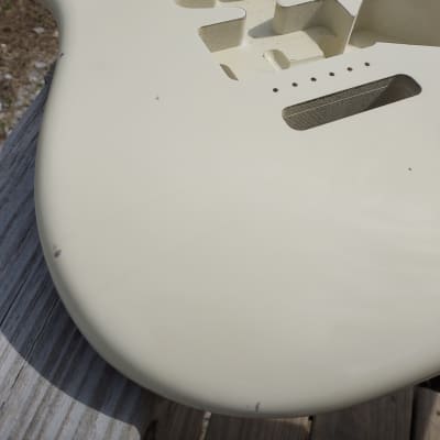 4lbs 1oz BloomDoom Nitro Lacquer Aged Relic Vintage White HSS S-Style Vintage Custom Guitar Body image 2