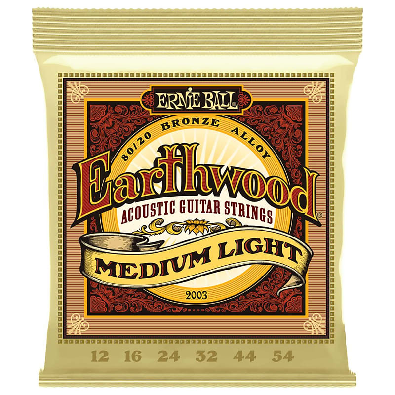 Ernie Ball Earthwood 80/20 Bronze Acoustic Guitar Strings - Medium Light (12-54) image 1