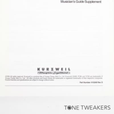 Kurzweil K2000 Version 3 Software Musicians Guide Supplement VINTAGE GEAR DEALER image 3