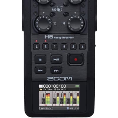 Zoom H6 BLK Six-Track Portable Recorder with Interchangeable Microphone