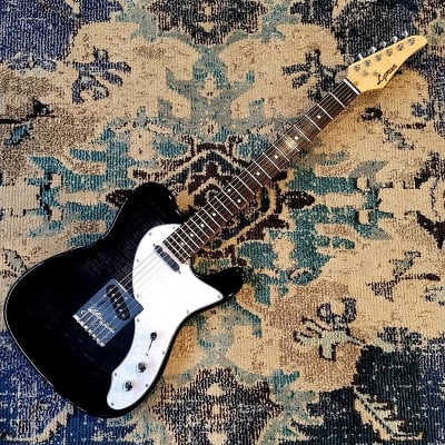 Lyman LT-300M T-Style Guitar - Ghost Black Maple Flametop for sale