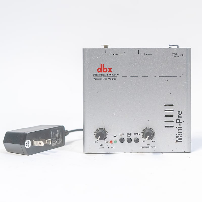 DBX MiniPre Single Channel Tube Microphone Preamp with Power Reverb