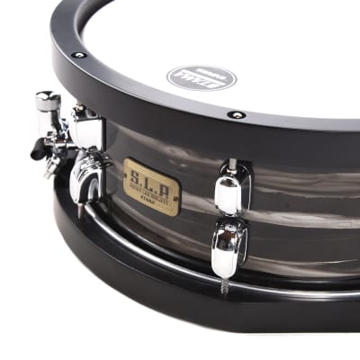 Tama 5.5x14 S.L.P. Studio Maple Snare Drum Lacquered Charcoal Oyster w/Black Wood Hoops image 2