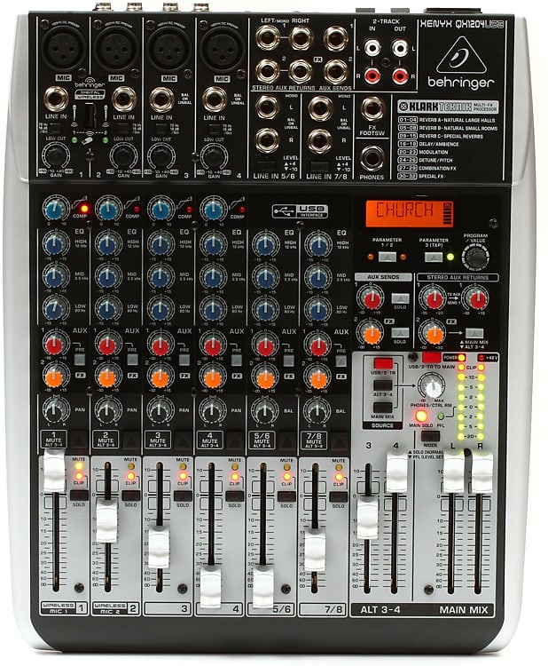 Behringer Xenyx QX1204USB 12-Input Mixer with USB Interface and 