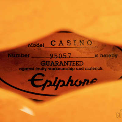 1989 Epiphone Casino Vintage Electric Guitar Pre-Elitist, Figured Maple w/ Case, Japan Terada image 6