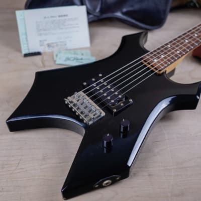 B.C. Rich Warlock WG-035 Mini Guitar 1990's Black Made in Japan MIJ w/ Bag image 3