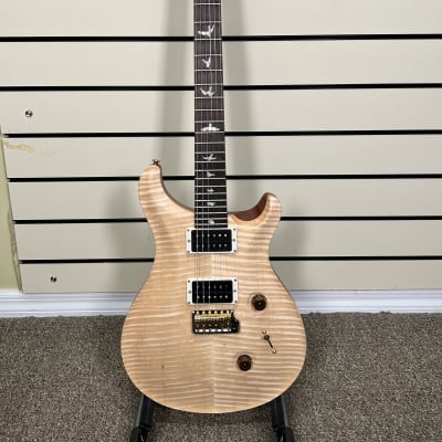 PRS Wood Library Custom 24 Fat Back 10 Top Torrefied Flamed Maple Neck Brazilian Fretboard Natural Satin 2023 image 1
