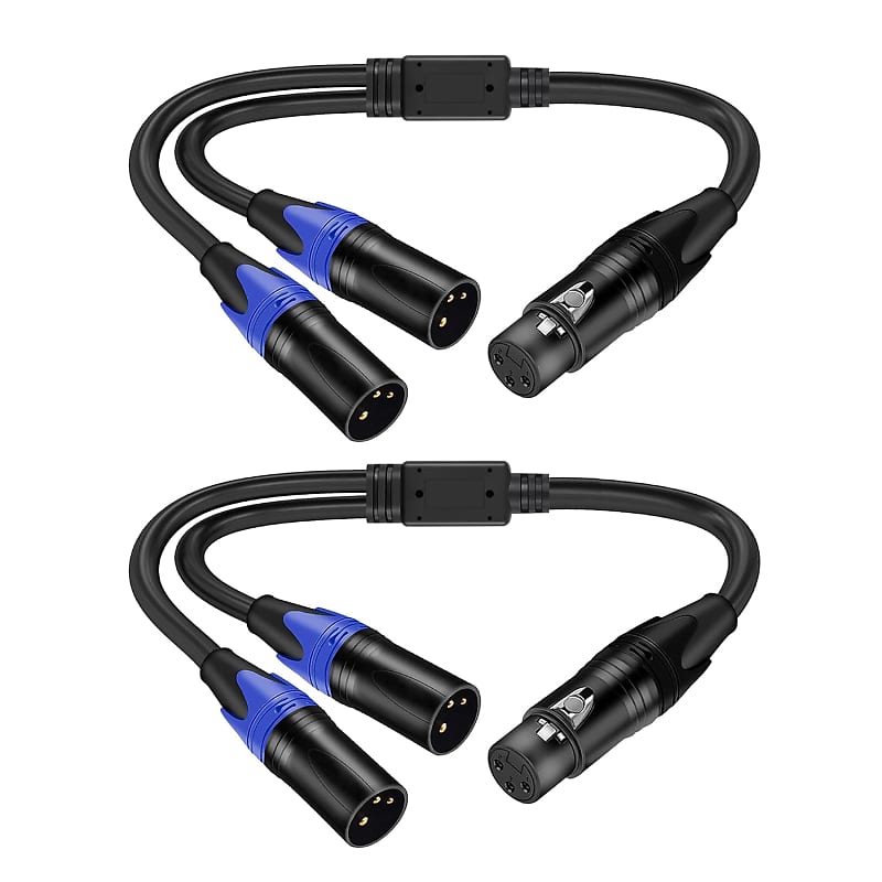Xlr Splitter Cable, 1 Xlr Female To 2 Xlr Male Patch Y Cable Reverb