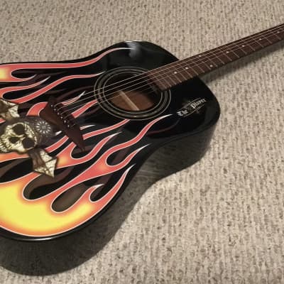 Bret Michaels Signed Autographed Dean “The Player” Acoustic Guitar Flames Poison image 6
