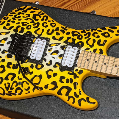 Kramer 2015 Pacer Satchel Yellow Leopard MIK Steel Panther Guitar w/Case, Very RARE, EXC Condition image 2