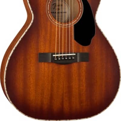 Fender PS-220E Parlor Acoustic Guitar. All Mahogany, Ovangkol Fingerboard, Aged Cognac Burst image 4