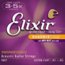 Elixir 16027 Nanoweb Acoustic Guitar Strings Set - Custom Light .011 -.052
