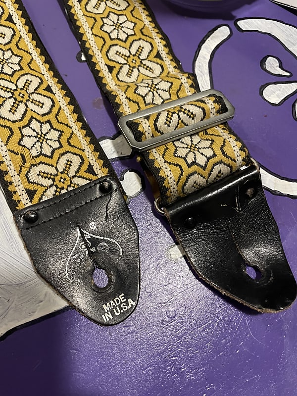 Vintage ACE Greenwich Guitar Strap 1960’s Yellow Reverb