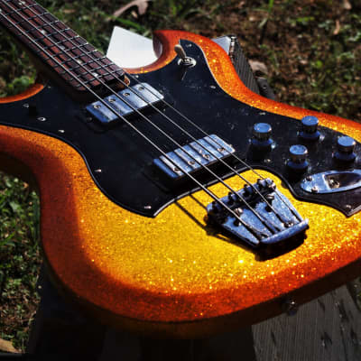 Hagstrom F400 1972 Honey Goldburst Metalflake.  Refinished. Excellent Player. Short neck bass. FAST. image 7