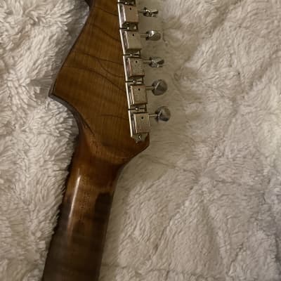 Luthier Built - Fender / JHGW Telecaster Deluxe 2023 - Frost Gold / J Masics Blue Sparkle Super Relic image 6