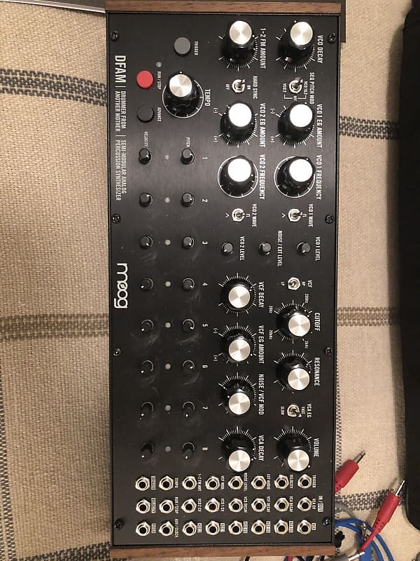 MOOG DFAM Drummer From Another Mother Modular Synthesizer W/ Case Black/Wood image 1