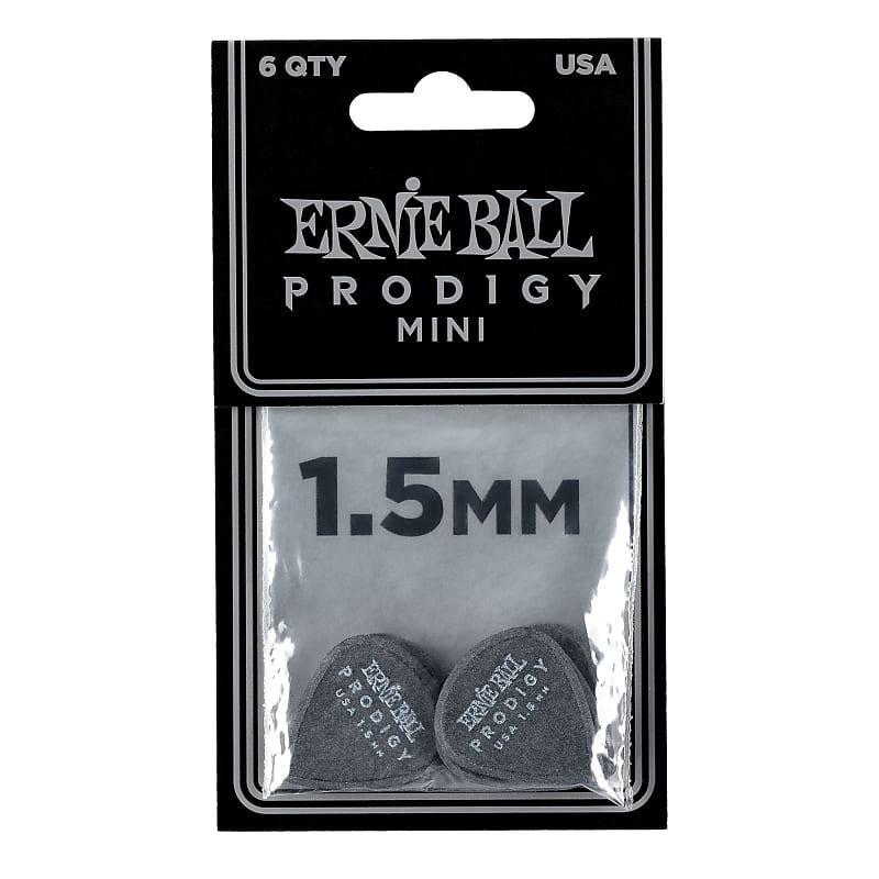 Ernie Ball 1.5mm Black Mini Prodigy Picks 6-pack image 1