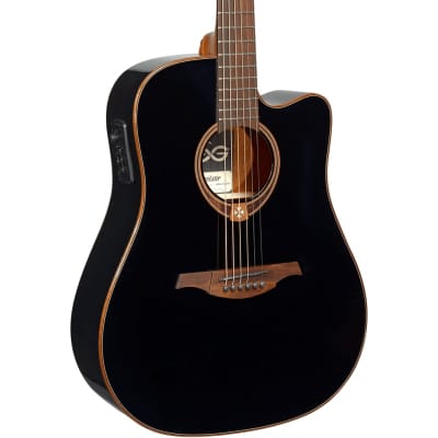 Lag Tramontane T118-DCE | Dreadnought Cutaway Acoustic-Electric, Black. New with Full Warranty! image 1
