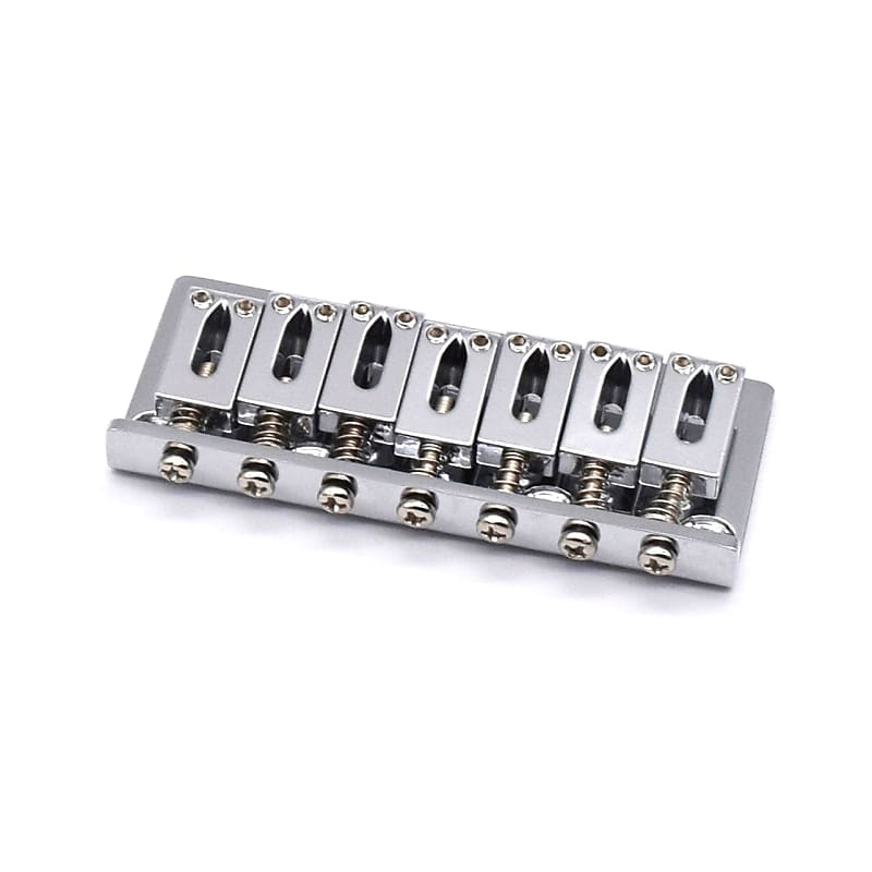 KD By AxLabs 7-String Hardtail Bridge - String-Through-Body, 10.8 mm Spacing - Chrome image 1