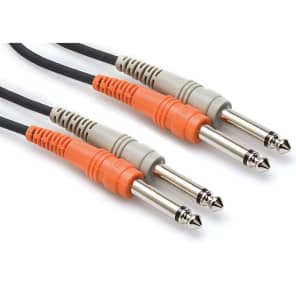 Hosa CPP-206 Dual 1/4" TS Male to Same Stereo Interconnect Cable - 6m