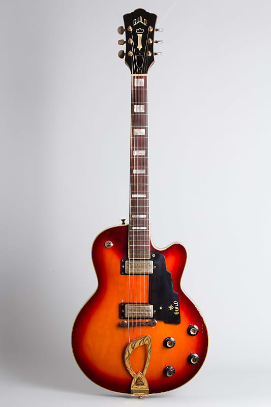 Guild  M-75 BluesBird Thinline Hollow Body Electric Guitar (1968), ser. #DD-184, period hard shell case. image 1