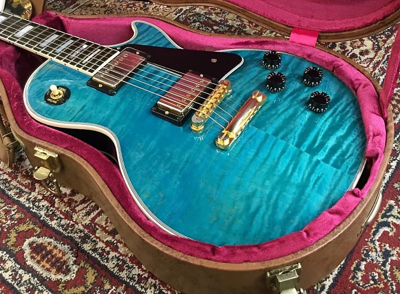 Gibson Custom Shop Les Paul Custom Figured 2013 Aqua Blue Gibson Custom Shop Les Paul Custom Figured 2013 Aqua Blue