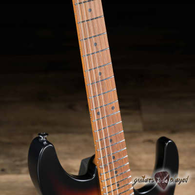 Ibanez AZ2402 Prestige HH Roasted Maple Neck Guitar w/ Case –Tri-Fade Burst Flat image 4