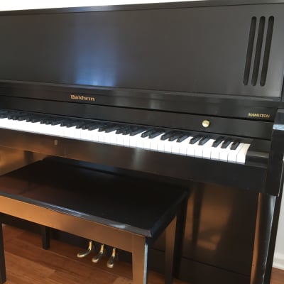 Vintage Made in USA Baldwin 243HP Ebony Black Lacquer Acoustic Upright Studio Piano + Original Bench Key image 15
