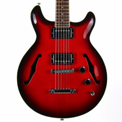 CLEAN! 2000 Hamer USA Newport Pro Black Cherry Burst - Solid Carved Spruce Top, Hollowbody Guitar! image 3