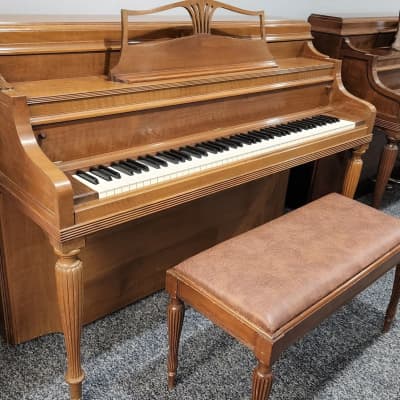 Steinway Model F Walnut Console Upright Piano Manufactured 1962 in Queens, NY image 6