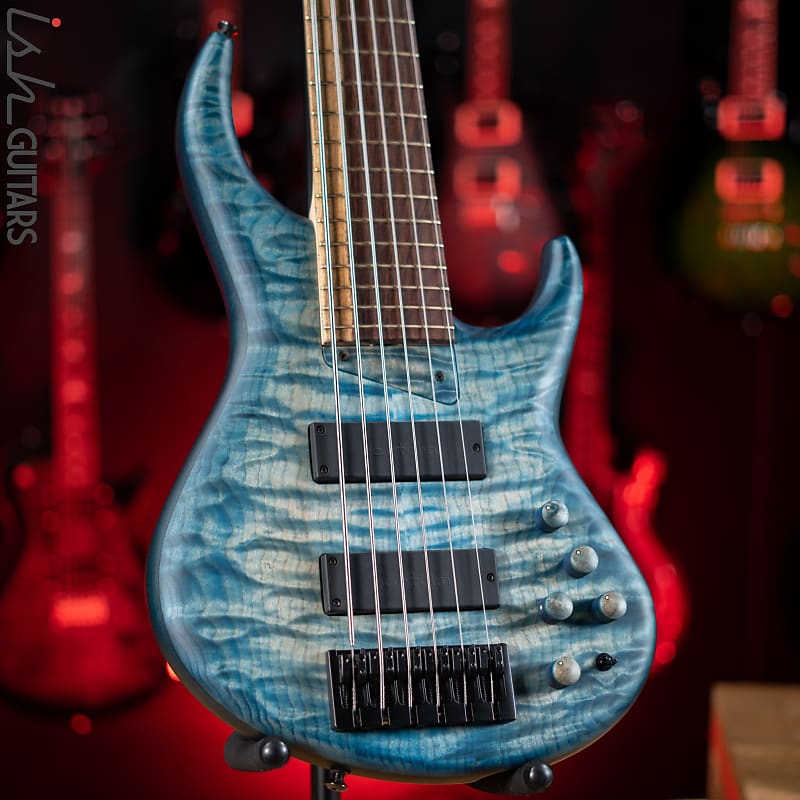 MTD 635-24 6-String Bass Quilt Maple Blue Burst Satin image 1