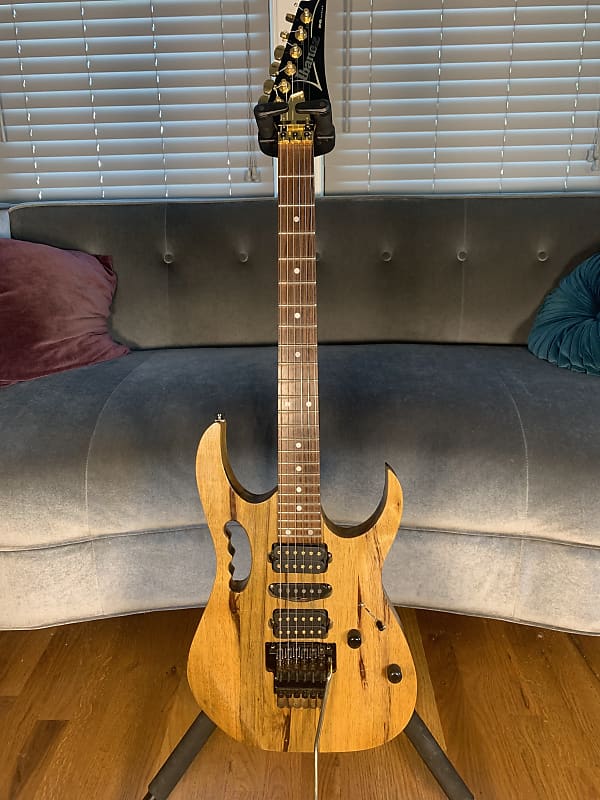 Ibanez RG570 w/case - Black Limba Natural | Reverb