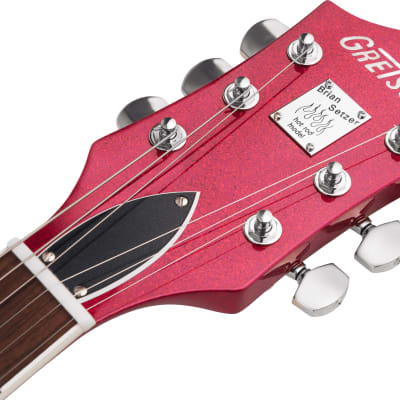 GRETSCH - G6120T-HR Brian Setzer Signature Hot Rod Hollow Body with Bigsby  Rosewood Fingerboard  Magenta Sparkle - 2401206856 image 5