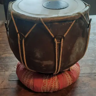 Professional Indian Tabla Drums 1950s Teak and Copper image 3