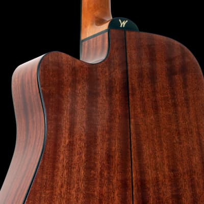 Washburn AD5CEPACK Dreadnought Mahogany Neck 6-String Acoustic-Electric Guitar w/Gig Bag, Straps & Pick image 4