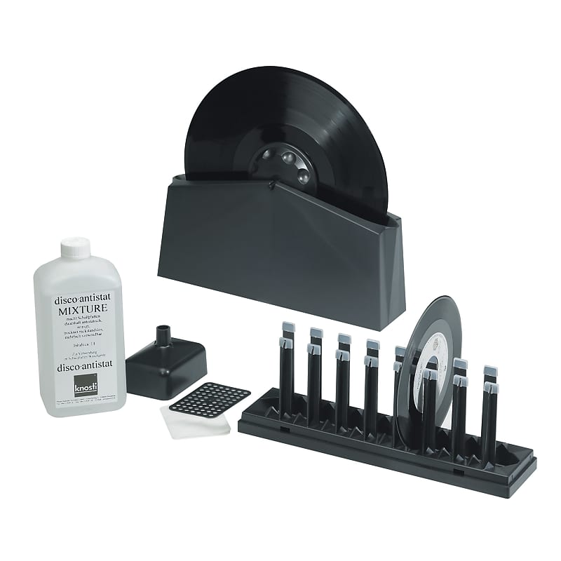 Knosti Disco Record Cleaning Machine Goat Hair Brush+1 Liter Fluid - DJ Accessory  			