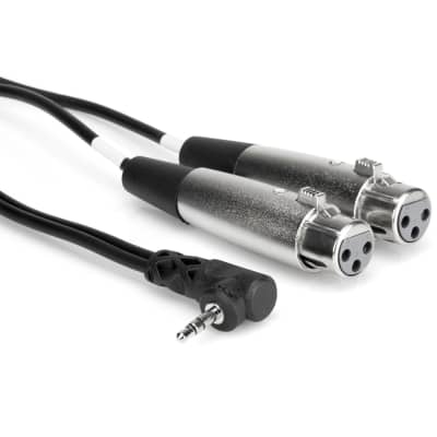 Hosa CYX-405F Camcorder Microphone Cable, Dual XLR3F to Right-angle 3.5 mm TRS, 5 feet image 1