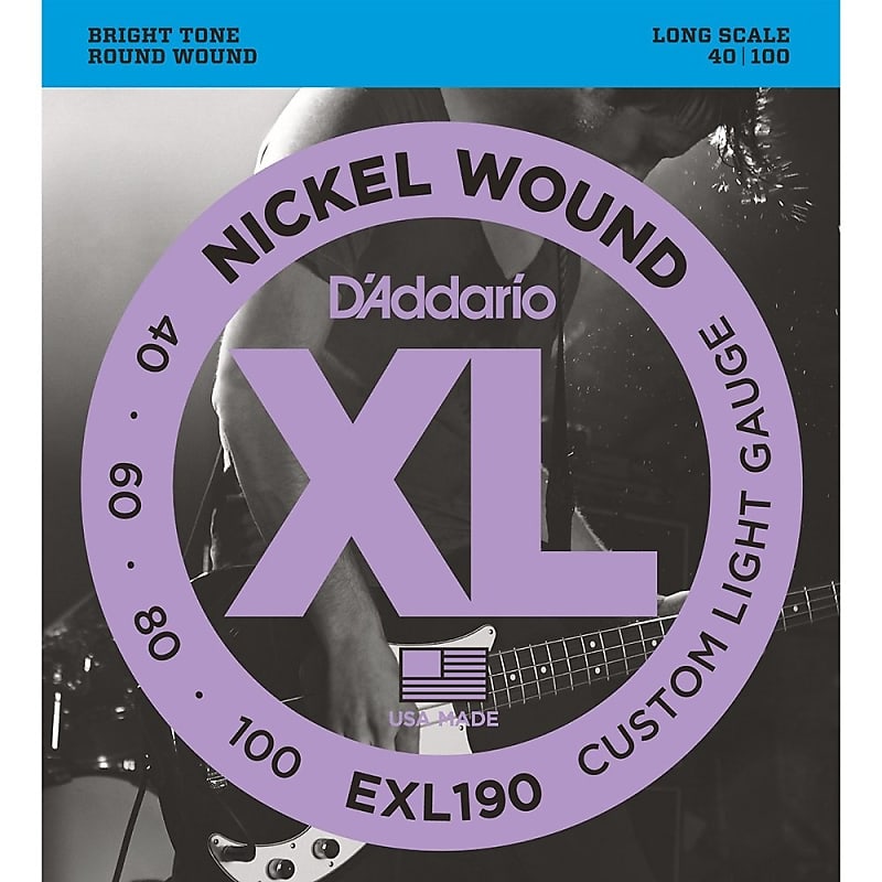 Mint D'Addario EXL190 Nickel Wound Custom Long Scale Light Bass Strings (40-100) image 1