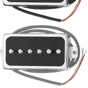 NEW P94 Alnico V Pickups Set Humbucker Sized P90 Chrome Black Covers Vintage Gibson Tone image 3