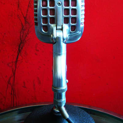 Vintage 1940's Shure 737A crystal super cardioid microphone / retro mod dynamic Satin Chrome w period cable 55 55S 708A # 2 image 8