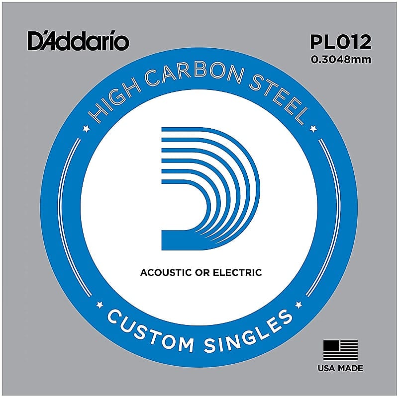 D'Addario PL012 Plain Steel Single Guitar String .012" image 1