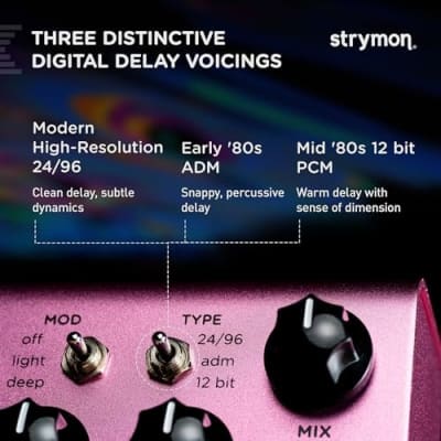 Strymon DIG V2 Dual Digital Delay Guitar Effects Pedal for Electric and Acoustic Guitar, Synths, Vocals and Keyboards image 3