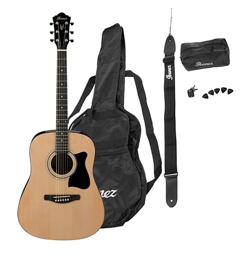 Ibanez V50NJP Dreadnought Acoustic Jam Pack Natural coustic guitar with accessories included image 1