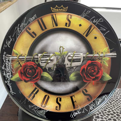 Frank Ferrer's Guns 'n' Roses, Steven Adler "Not In This Lifetime" Tour, DW Collectors 2010s - Silver Sparkle Lacquer. Complete Set! Signed by Whole Band!! image 3